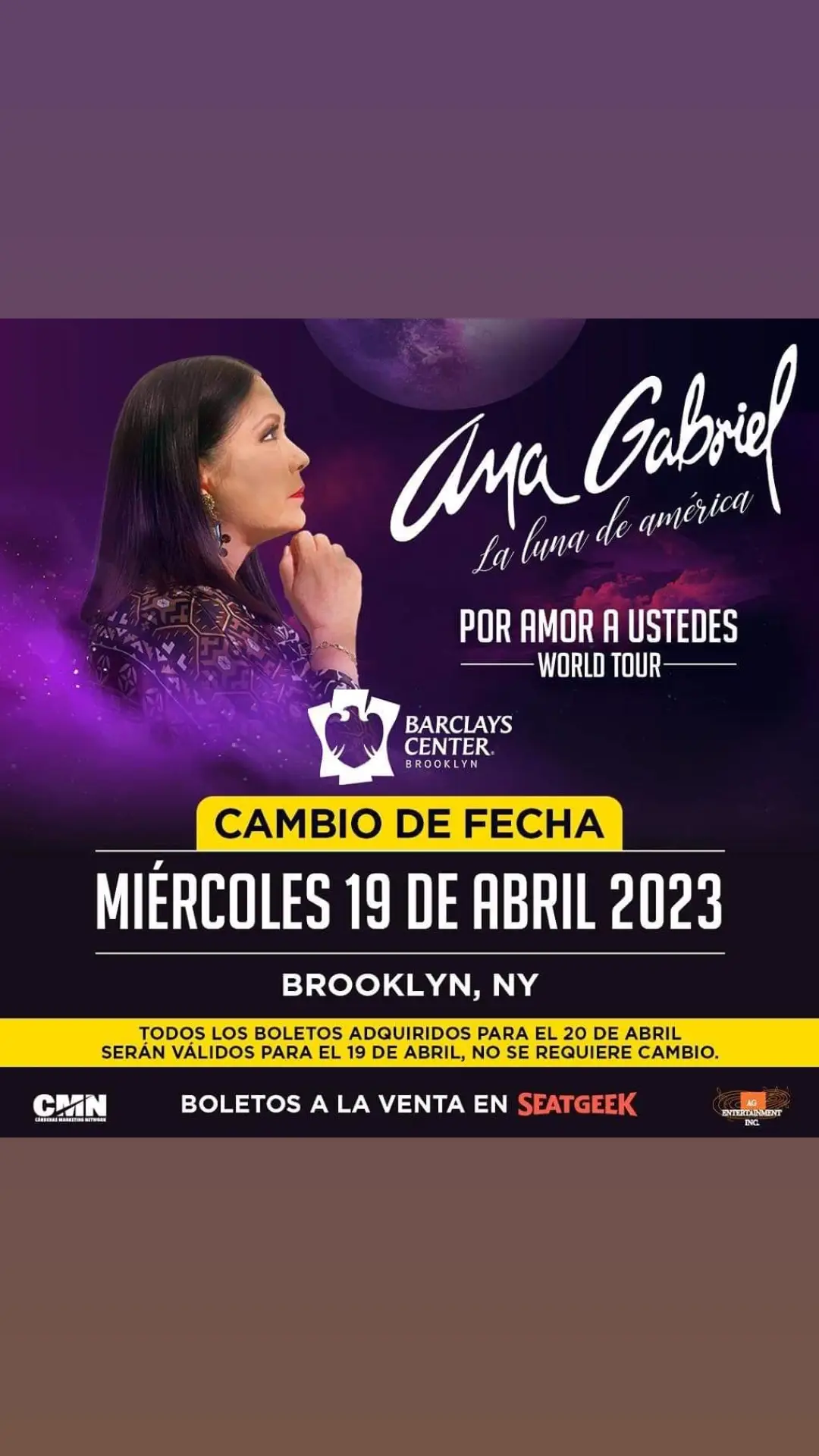 Comunicado de la Reina atravez de sus cuentas oficiales 📣 Queridos amigos por causas de fuerza mayor, el Show programado para el Jueves 20, hemos tenido que adelantarlo al Miércoles 19, quiero que corran la voz del cambio, todo sigue igual, hata Yo jajaja los espero Miercoles 19  #poramoraustedes #anagabrieloficial#AnaGabrielfans #anagabrielista #Lunadeamerica #anagabrielporsiempre #anagabrielmusic #anagabrielteamo #EstamosContigoAG #WeStandWithAnaGabriel #cantante #cantantemexicana #mexicana #PorAmorAUstedes #conciertos #anuncio #conciertos2023 #2023 #anagabrielteamo #parati #fouryou #fouryoupage #tiktok #viral #singer 