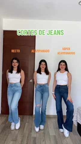 Pon atención en la silueta del cuerpo con cada corte 👀 👖 #tiposdejeans #jeansacampanados #jeansvirales #viralestiktok 