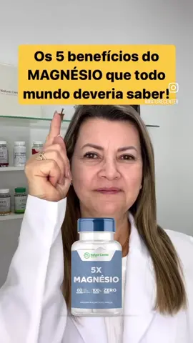 Conheça o melhor composto de magnésio do mercado, o 5X Magnésio Nature Center. Seu nome se dá por conter 5 tipos de Magnésio que contribuem para vários benefícios ao corpo. Produto em cápsula para você usar na sua rotina e transformar sua qualidade de vida! 👉 Clique no link da nossa Bio e saiba mais! #magnésio  #vitaminas #saúde