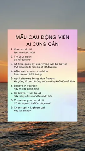 Mẫu câu động viên ai cũng cần #tienganh #hoctienganh #maucautienganh #tienganhmoingay #LearnOnTikTok #maucaugiaotieptienganh 