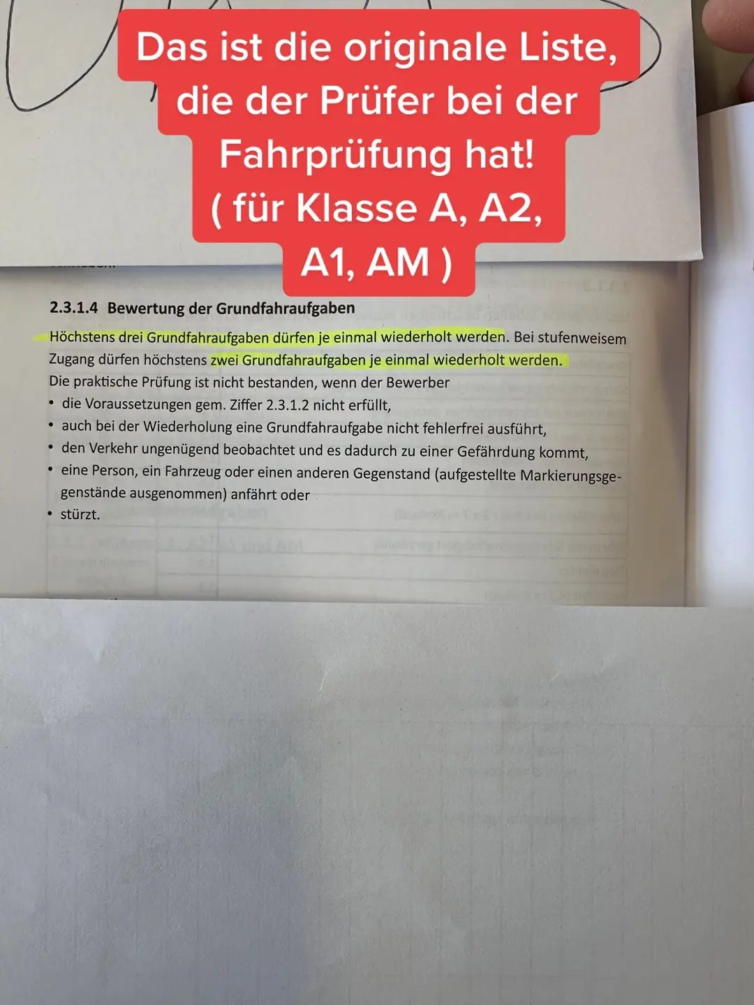 FÜR KLASSE A ( MOTORRAD) : Das sind die originalen Vorgaben, die der Prüfer bei der Prüfung hat Copyright #fahrlehrerlukas 