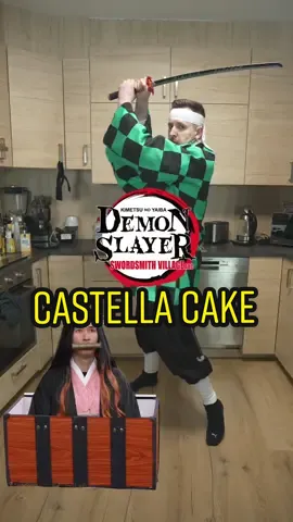 Antwort auf @i.kinda.like.badminton Tanjiro's Castella Cake from Demon Slayer Ingredients: -20g brown sugar -3 egg white - 100g -8 egg yolk - 125g -40g sugar -100g glucose syrup -20g honey -70g flour -15cm / 6