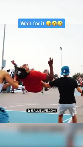 He got too hyped 😭 (via @ballislife) #basketball #dunk #backflip #fail #funny 