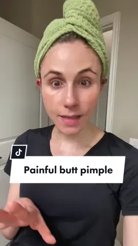 Folliculitis can lead to painful #pimples on the body. Avoid sitting in sweaty clothing to prevent skin barrier impairment & flares of folliculitis. #bodyacne #buttacnetreatment #dermatologist #folliculitistreatment 