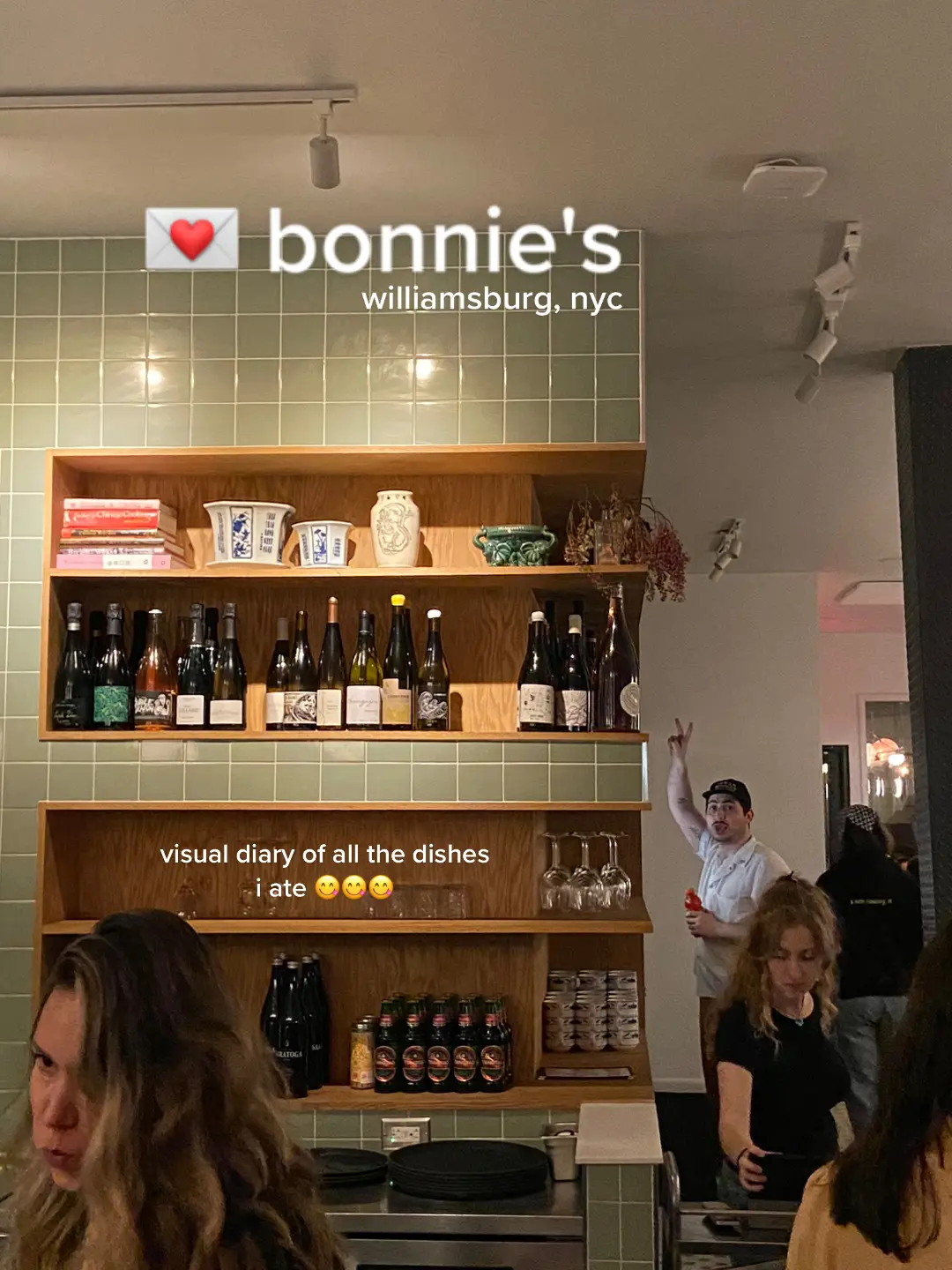 💌 bonnie's - williamsburg, nyc this cantonese american restaurant takes a playful twist on traditional cantonese cuisine. i LOVED it.. except the cacio e pepe lmao. idk im not a fan of fat pasta noodles. but the rest of the dishes... AMAZING. this is definitely a restaurant you want to try with a large group. there is so much on the menu, my friends and i got to try *almost* everything. bonnie's reminds me of my late grandmothers cooking and i left feeling so happy with a belly fed with love. #williamsburgfood #cantonesefood #bonnies #brooklynrestaurant #nycdatenight #nycasianfood #brooklynasianfood #chinesefoodnyc 