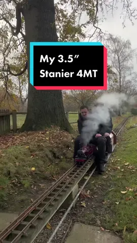 My 3.5 inch gauge Stanier 4MT. Shes small but she will pull 5 people easy and steams like a beast!  ⭐️ Follow for more live steam ⭐️ #livesteam #narrowgauge #steamlocomotive #steamtrain #modelrailway #modelrailroad 