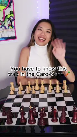 Caro-Kann trap!!!! 🥕 #chess #chessgame #pov #gambit #opening #tactics #gothamchess #grandmaster #fyp #foryoupage #viral #checkmate 