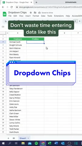 How to make dropdown chips in Google Sheets #googlesheets #googlesheetstips #spreadsheet #LearnOnTikTok #tutorial 