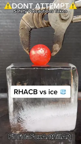 RHACB vs ice 🧊 #RHACB #ice #Aluminum #Copper  - DONE BY A PROFESSIONAL WITH ALL SAFETY PRECAUTIONS TAKEN! ⚠️DO NOT ATTEMPT ⚠️ #donebyprofessional#professionaltest #dontattempt #fyp #science #experiment #redhot#cgi #fake #notreal #fakesmoke What next?