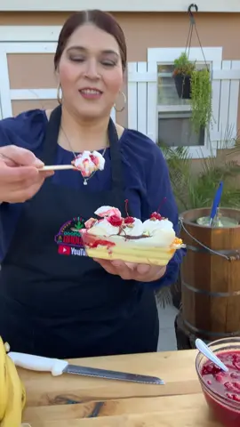 Preparando una rica nieve de garrafa sabor vainilla y unas ricas banana split, comenten que otros sabores les gustaria que les comparta😋😋❤️🥰🍦🍨 #fyp #parati 