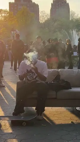 Tiktok its just a cigarette and everyone is over 21 #nyc #goldenhour #newyorklife #washingtonsquarepark #newyorkcity 
