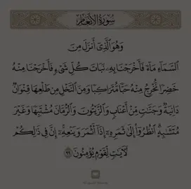 سورة الأنعام | آية ٩٩ | شيخ #ياسر_الدوسري #القرآن_الكريم #راحة_نفسية #اكسبلور #explore #quran . 