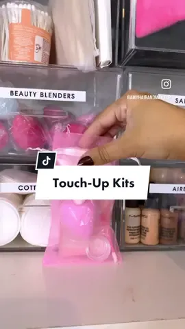 What I include in my client touch-up kits 💖 Everything is linked in my instagram bio🫶🏼 * Blotting papers: I include a few of these for absorbing oil or sweat. Since makeup can't stop oil flow it's important for clients to manage it during their event. By pressing these on the skin it absorbs oil and doesn't move the makeup underneath. Blot first, then powder. * Lipstick sample: There's nothing worse than trying to find a lipstick at home that matches the colour we have applied. So I always give my clients a sample to touch up with throughout their day, with a lip wand to apply! * Foundation sponge: For hygiene reasons I use a new beauty blender on every client. I give this to them to take home. They can use it to blend out any makeup creases or smudges because it has product on it from our application. Plus it's cute for them to be able to reuse when they're doing their own makeup! * Powder puff: Another single use item that I include in the my kits. I use these with powder to set foundation and concealer (they're so much more effective than using a brush!). Clients can use these to mattify their skin throughout the day with the excess powder from the puff. * Business card: Attach these to your blotting papers to keep them from getting crumpled. It's also perfect for bridesmaids or guests that might not have your details already! Do you already offer touch up kits? What do you include in yours? #touchupkit #melbournemakeupartist