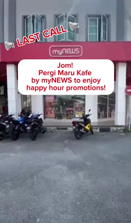 LAST CALL! Let's go to Maru Kafe by myNEWS to enjoy all these happy hour promotions! Enjoy some of the promotions from 4PM to 12AM. You can get additional 30% off on Maru Bakes, Onigiri, Sandwich and Bento too when you're our members!