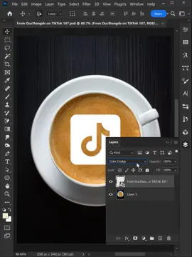 Easily make Coffee Latte Effect In Photoshop 🪄 #ducthangds #photoshop #photoshopskills #photoshoptutorial #photoshoptricks #LearnOnTikTok 