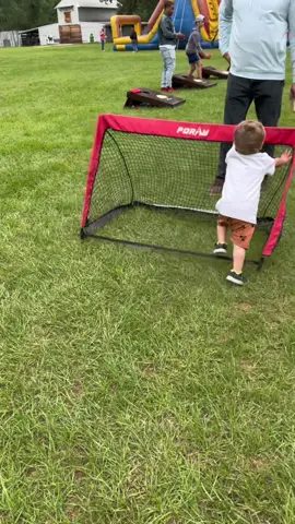 Thinking there’s a penalty here somewhere… 😂 #Soccer #soccertok #toddlerplay #playoutside #toddlersareweird #cute #happyboy #soccerbaby #rulebreaker 