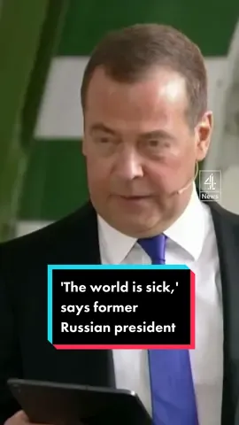 Former Russian president Dmitry Medvedev tells a conference in Moscow the world is on the 'verge of a new world war' and cautions risk of rising nuclear confrontation. #Russia #Putin #War #Worldwar #Channel4news #medvedev