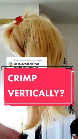 Replying to @scruffyracc How to crimp vertically! I was so confused for so long lol #cosplay #cosplayer #cosplaygirl #wig #wigtok #cosplaywig #cosplaywigtutorial #cosplaywigstyling #howto #tutorial #wigtutorial #wigtut #tut #wigtutorials #crimping #wigcrimping 