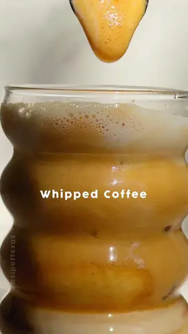 Whipped Coffee Froth a 1:1 ratio of instant coffee and sugar. Add ice Add creamer or milk #coffee #coffeelover #cafe #homecafe #aestheticdrinks #aesthetic #homebarista #coffeeaddict #cafeathome 