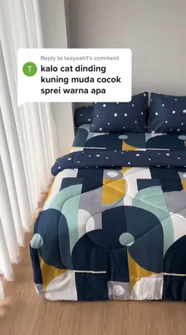 Replying to @teayeah1 Rekomendasi sprei buat dinding warna kuning muda 💛 Siapa disini yang penyuka warna kuning dan biru? Sprei motif Darla ini super cute lohhhh 💕 Cocok banget buat kamu si penyuka kuning & biru 🥰 #fyp #fypindo #LebaranNonStop #FUNtasticPayday #BikinTidurEnak #rumahminimalis #kamaraesthetic #homedecor #spreimurah #dekorasikamar #homeliving #rekomendasi #spreiaesthetic #kamaraesthetic 