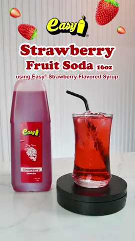Suns out, Strawberry Flavored Soda out. A great addition to your summer menu is a 5-star drink made with Easy® Strawberry Flavored Syrup. The Easy® Fruit Flavored Syrups are made with genuine and top quality ingredients that gives a punch of fruity sweetness and delightful edge in every flavor. #EasyBrandPH #ItsMadeEasy #Strawberry #FlavoredSyrup #Soda  #trending #fyp #foryoupage #foodieph 