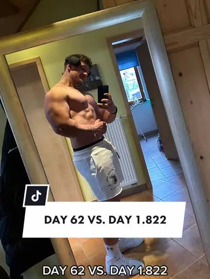 Day 62 vs. Day 1.822🤝🏼 Neuer Spiegel🌚  Mal schauen was die Diät noch zum Vorschein bringt😈  #gym #posing #bodybuilding #Fitness #motivation 