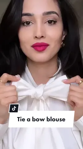 How to tie a bow blouse #bowblouse #bow #howtotie #tutorials #hacks 