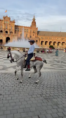 Jueves de feria 💃🏼🎡❤️#feriadeabril #sevilla #plazaespaña #plazaespañasevilla #horse #piaffe #caballo #viral #parati 