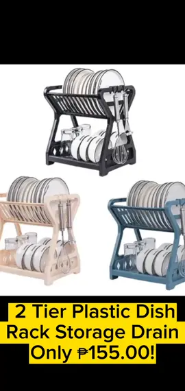 Only ₱155.00! New CHAINSTORE 2 Tier Plastic Dish Rack Storage Drain Shelf Kitchen Utensil Holder.#fypspotted #affliatemarketing2023 #affiatemarketingforbeginner #smalltiktoker #affliatemarketing #TikTokBudolFinds #trending 