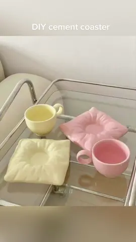 Diy Cement coaster ☕️🌸💗 #cementcraft #diycoaster #DIY #homedecorcrafts 