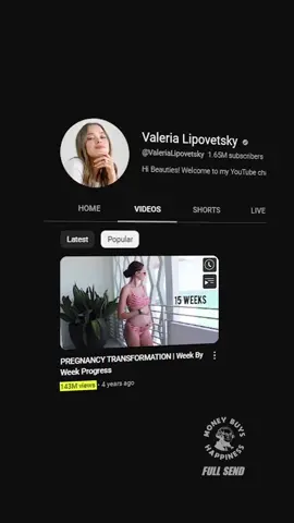 Her video got 140 Million views 🤯 #youtube #views #valerialipovetsky #pregnancy #viral