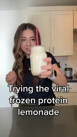 Trying the viral frozen vanilla protein lemonade after my run 🍋 shoutout to vital proteins for the collagen peptides!     #frozenlemonade #proteinlemonade #vitalproteins #vitalpartner #makeitsqueezier #recipesoftiktok #lemonaderecipe #proteinshake 