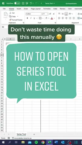 How to open the series tool in Excel! #cheatsheets #excel #exceltips #excel_learning #spreadsheet #tutorial