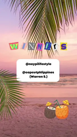 Congratulations winners of #CapCutSummerTime ! ✨  @Gilbert Buensuceso Jr and @CAPCUT TEMPLATES 🥳