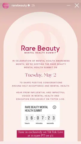 Catch me at the @Rare Beauty event today! Live streaming now 🔥