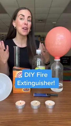 DIY Fire Extinguisher! 🔥💨🤯 #scienceismagic #LearnOnTikTok #scienceexperiments #stem #scienceteacher #teachersoftiktok #edutok #statesofmatter 