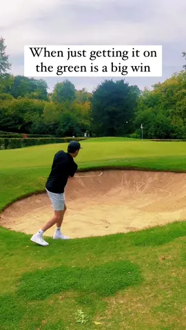How would you approach this shot? #golfshot #bunkershot #golfbunker #puttinggreen #golfcourse #golfday #golflife #golfer #golf #golfontiktok  