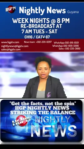 HGP NIGHTLY NEWS TOP STORIES - WITH Alethea Grant- TUESDAY, MAY 2, 2023. #police #guyanapoliceforce911 #guyana #news #Guyananice #hgptv #guyanatiktok#georgetownguyana #fyp#politics #GUYANANEWS #Guyanapoliticians #hgpnightlynews #VIRAL #guyanese