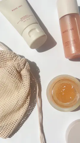 The perfect travel essentials >>> ✈️  Spend $75+ at roseinc.com and receive our #tsafriendly Skin Purifying Set. Set includes a cleanser, toner, moisturizer and 2-pack cotton rounds. #travelminis #skincareroutine 