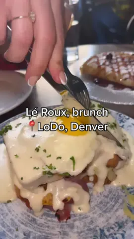 Emmène-moi au brunch au LeRoux! The girls and I had a fabulous, elevated French brunch at LeRoux over the weekend. If you have never been, go! We had the best time. @Bistro LeRoux  🥂🇫🇷 #denver #brunch #brunchtok #mimosas  We arrived at LeRoux and were seated at a table in the front dining room. The aesthetic of LeRoux was that of an elegant French Bistro. Crystal chandeliers twinkled against blue walls. The floors were white and black checkered - clean & chic. We started off with bottomless mimosas. Jaclyn and I had the grapefruit and Kenzy went with orange. Nothing beats bottomless mimosas with girlfriends, especially in a space as gorgeous as LeRoux. For ‘Something Savory’ we had the Croque Madame made with brioche, cured ham, béchamel, and egg. This was the best Croque Madame I have ever had - the freshly made brioche was a game changer. The French béchamel was the smooth, white sauce that generously coated this decadent breakfast sandwich. The creamy béchamel and sunny side up egg yolk soaked into the fluffy brioche when we cut into it. Each bite was buttery & savory. The cured ham added lively saltiness. Délicieuse!  For ‘Something Sweet’ we had the Crepe made with blueberry, lemon, and rose jam. For ‘Bistro Fare’ we had the Steamed Market Mussels made with sherry cream, saffron, and French fries. Now that’s how to do a dazzling brunch.  Full review live on denvher.com 📲 