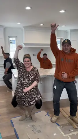 When your Countertop Installers Endure a Blizzard to do your Install… a Celebratory Dance is required! Shout out to the King at the end 🤣 #boomboom #shakeshake  #quartzite #remodel #kitchen 