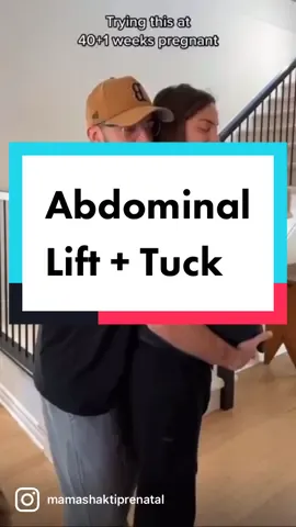 The Abdominal Lift + Tuck is a partner assisted movement to help baby engage in your pelvis during active Labor. #pregnantlife #pregnanttiktok #doula #childbirth #laboranddelivery 