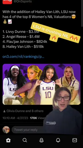 LSU is owning the Women’s NIL market 😳 #lsu #angelreese #livvydunne #flaujaejohnson #haileyvanlith 