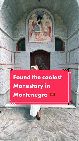 When driving to the famous Ostrog Monestary we explored a little off route to find a less visited and more remote monestary. Jovan Do monastery which was originally built in 1020 and has since been a holy place. The steep road led to one of the most beautiful moments of the day. #visitmontenegro #montenegrotiktok #traveltiktok #montenegrotravel #thingstodoinmontenegro 