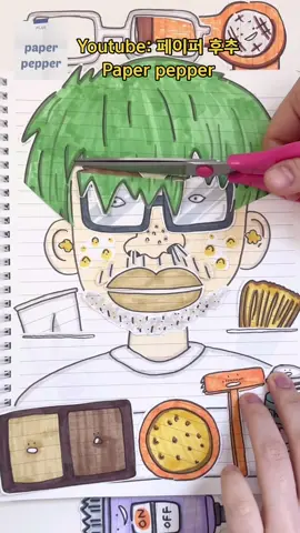 훈남 만들기 대작전!🕺make up change💄! #asmr #paperdiy #drawing #satisfying #makeup #paperpepper 