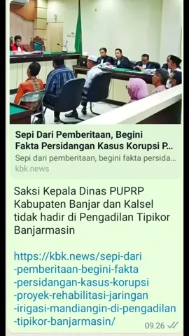 Kasus Dugaan Korupsi Di PUPR Kabupaten Banjar, #banjarmasin #martapura #banjar #kalsel #korupsi #dinaspupr #proyek #mangkir #tipikor #pengadilan 