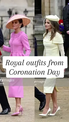 Here’s what royals worldwide wore to Coronation Day 👑 #coronation #queenrania #queenletizia #coronationoutfits 