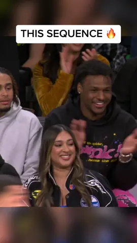 Bronny was loving it 👑 #lebronjames #bronnyjames #lakers #warriors