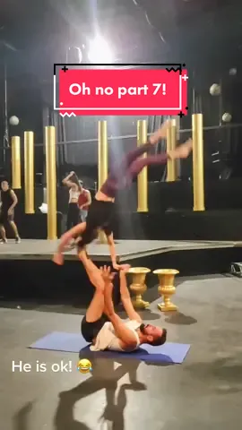 Another fail attempt 🙈 (He is ok) #acro #acrobatics  #fail #blooper 