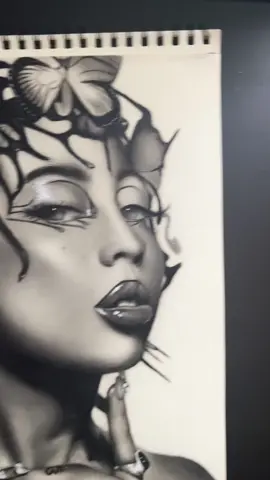 Ez transition🥱Heres the finished drawing of Kali 🌹🦋@Kali Uchis #redmooninvenus #kaliuchis #drawing #fyp #blowthisup #art #trending 